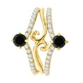 thumbnail image 2 of Aonejewelry 0.75 Ct . Ttw Black and White Diamond Engangement Ring In 10K Yellow Gold, 2 of 4