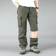 thumbnail image 3 of Men’s Lightweight Water Repellent Zip Off Hiking Pants, Stretch Straight Multi Pocket Travel Cargo Trousers, 3 of 9