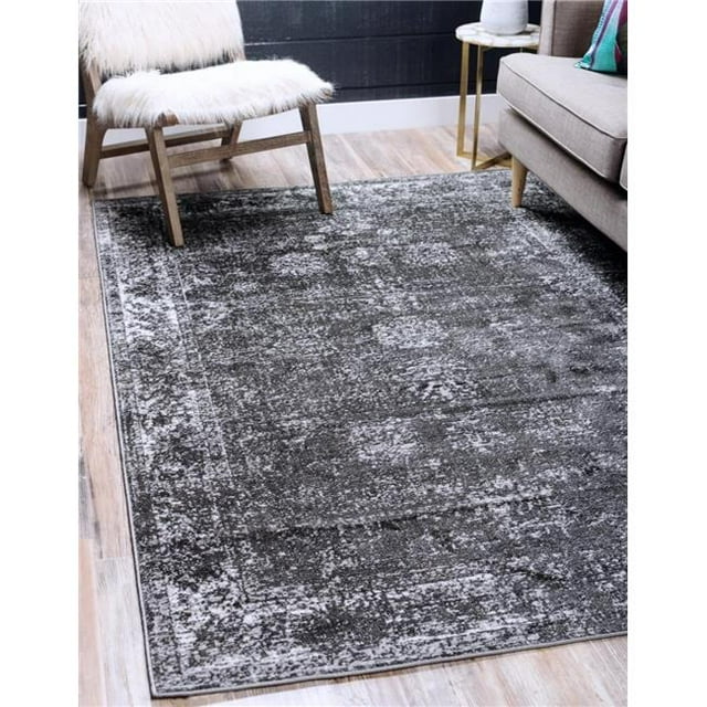 Unique Loom 3141323 8 x 11 ft. Casino Sofia Rectangular Rug, Dark Gray
