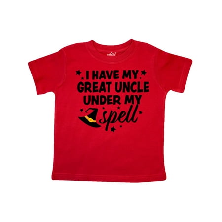 

Inktastic I Have My Great Uncle Under My Spell with Cute Witch Hat Gift Toddler Boy or Toddler Girl T-Shirt