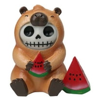 Furrybones Adorable Capybara With Watermelon Skeleton Figurine Furry Bones