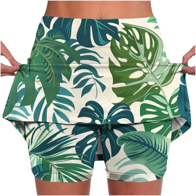 Puntoco Pantalones cortos de algodón para mujer, pantalones cortos deportivos con estampado para mujer, pantalones deportivos ajustados de cintura alta y ligeros con bolsillos
