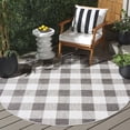 thumbnail image 2 of SAFAVIEH Courtyard Talbot Checkered Indoor/Outdoor Area Rug, Grey/Dark Grey, 6'7" x 6'7" Round, 2 of 11