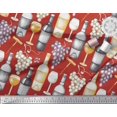 thumbnail image 3 of Soimoi Moss Georgette Fabric Grapes,Wine Glass & Bottle Decor Fabric Printed Yard 42 Inch Wide, 3 of 3