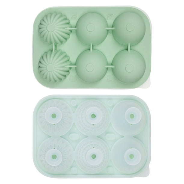 Enrejado de hielo, bandeja de cubitos de hielo, bandejas de hielo, cubitos de hielo de silicona, molde de hielo, cubitos de hielo combinados esféricos y angulares, molde de cubitos de hielo de silicon