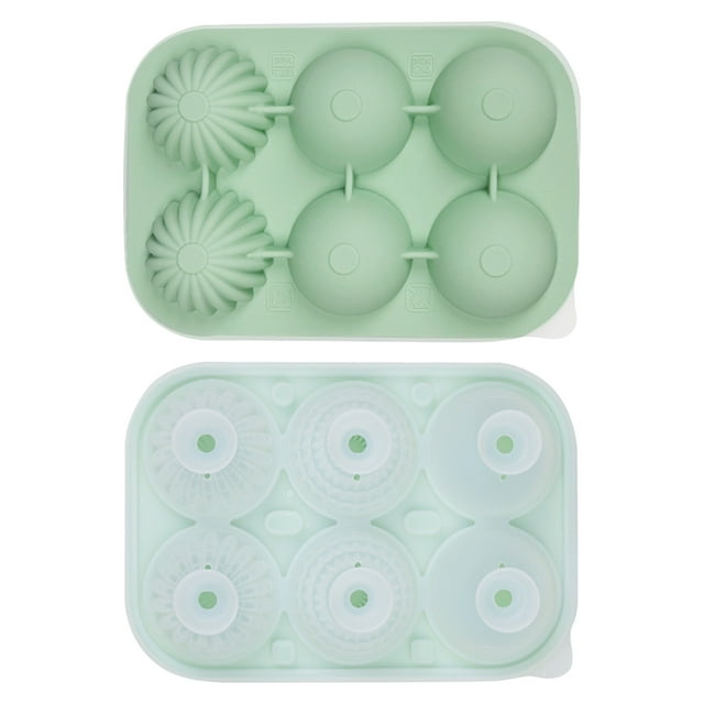 Wzzjkit Ice Cube Tray, Silicone Ice Cubes Ice Mould Spherical and Angular Combination Ice Cubes Food Grade Silicone Household Ice Cubes Mould, Ice Tray