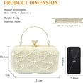 thumbnail image 3 of Women Pearl Clutch Bag Beaded Evening Bag Rhinestone Handbag Bridal Wedding Purse Shoulder Bag Crystal Crossbody Bag, 3 of 6