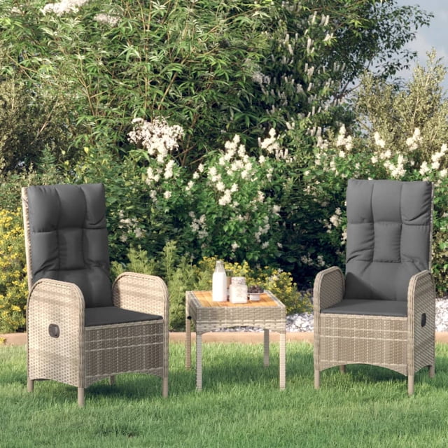 vidaXL Chaises d'Extérieur 2 Pcs Rotin Synthétique Gris