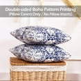 thumbnail image 4 of Boho Room Decor Navy Blue and White Velvet Lumbar Pillow Covers 12x20 Set of 2 Blue Modern Farmhouse Lumbar Pillows for Living Room Couch and Sofa, 4 of 6