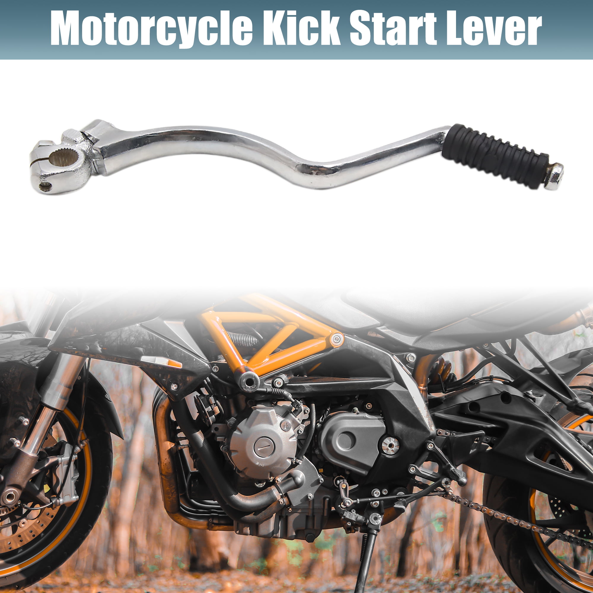 Sourcingmap 15mm Shaft Dia S Type Metal Motorcycle Engine Kick Start Starter Lever Silver Tone 