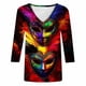 thumbnail image 5 of TaTaai Women's Fashion Christmas Printed Loose Casual V Neck With Three Quarter Sleeves And 3/4 Sleeves T-shirt Pullover Top Gift, 5 of 5