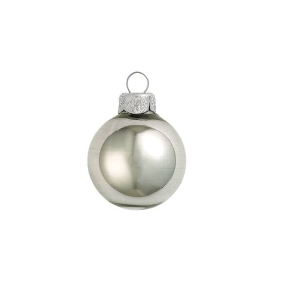 40ct Shiny Pewter Gray Glass Ball Christmas Ornaments 1.5" (40mm)