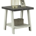 thumbnail image 5 of Contemporary End Table with Storage Shelf, Two-Tone Wood Shelf Side Table, Rectangular Nightstand for Small Space, Living Room, Bedroom, Wood Frame Strong and Stable, Weathered Charcoal and Beige, 5 of 6