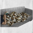 thumbnail image 6 of Camouflage Soft Flannel Fleece Blanket, Abstract Style in Various Shades of Brown Pattern Camouflage Motif, Cozy Plush for Indoor and Outdoor Use, 50" x 70", Pale Caramel Tan Black, by Ambesonne, 6 of 6