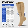 thumbnail image 3 of Compression Socks for Women: AMITOFO Open Toe Compression Socks for Women Men 20 30 mmHg with Zipper - Toeless Compression Socks Wide Calf Plus Size Improves Blood Circulation Relieves Swell, 3XL, 3 of 7