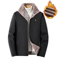 thumbnail image 3 of Nueva chaqueta impermeable y cortavientos con cuello alto y capucha para hombre, ropa de invierno de lana de cordero gruesa, chaqueta con capucha cálida y fría para hombre, 3 of 5