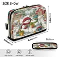 thumbnail image 3 of Standing Pencil Case with Base Large Capacity Stationery Pouch Pen Bag with Zipper for Women Men Christmas Design with Snowmen, 3 of 7