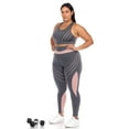 thumbnail image 5 of White Mark Women's Plus Size High Waist Contour Striped Activewear Leggings, 5 of 5