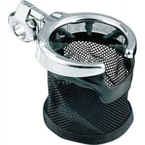 Kuryakyn 1475 Motorcycle Handlebar Accessory: Drink/Cup Holder with Mesh Basket, Universal Fit for Motorcycles with 1-1/4" Diameter Bars, Chrome