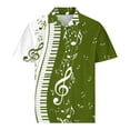 thumbnail image 3 of Camisas de Manga Larga para Hombres Impresos Girar Hacia Abajo Botones de Cuello Lateral Dividido, Casual Blusa de Manga Corta, 3 of 5