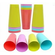 Reusable Colorful Drinkware Tumblers,12 Pcs Lightweight Plastic Cups,Stacking Water Glasses Cups,Unbreakable Cold Drink Cups Set,Summer Tumblers for Party,Kitchen,Home,Office,Outdoor (500ML)