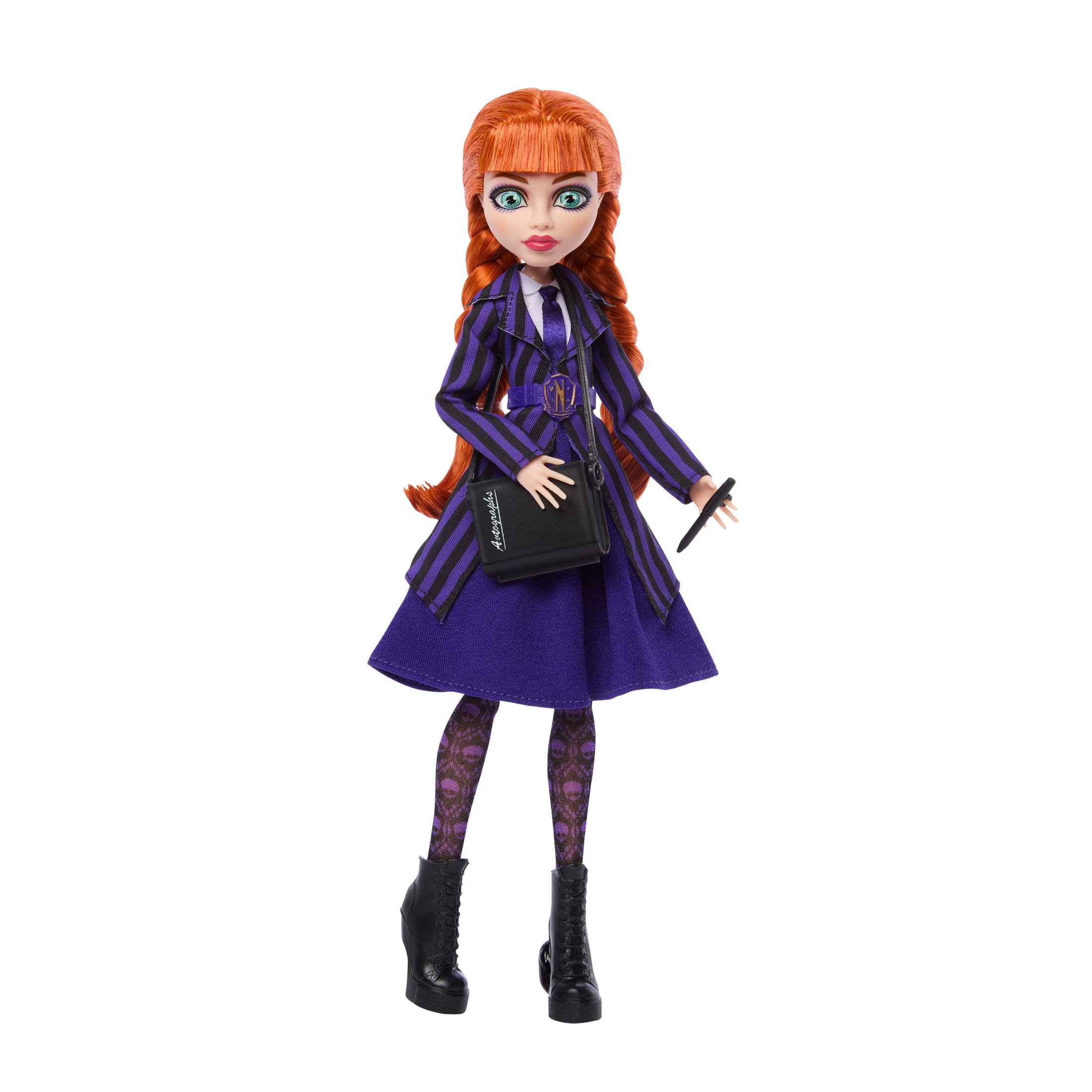 Monster High x Wednesday Collectible Doll, Agnes DeMille with Purple Uniform and Accessories