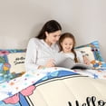 thumbnail image 4 of spefrowx Cute Line Art Summer Hibiscus Full Size Comforter Sets for Kids GirlS, Striped Beach Ball Bedding Comforter Set, Stars Reversible, 3 Pieces, 1 Comforter and 2 Pillowcases, 4 of 6