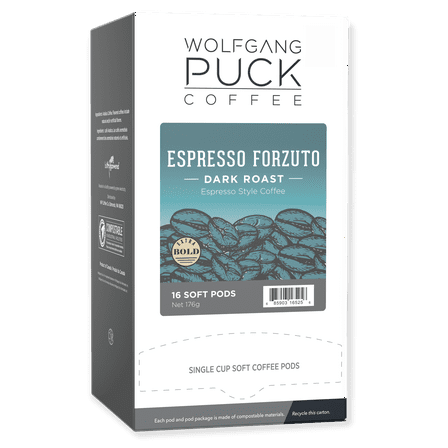 Wolfgang Puck Coffee Soft Pods, Espresso Forzuto, 16 count (Pack of 3)