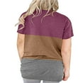 thumbnail image 4 of LANREMON Women Plus Size Tops Summer Short Sleeve Casual Round Neck Oversized T Shirt Tunic Tops for Women RedKhaki 24 Plus, 4 of 5