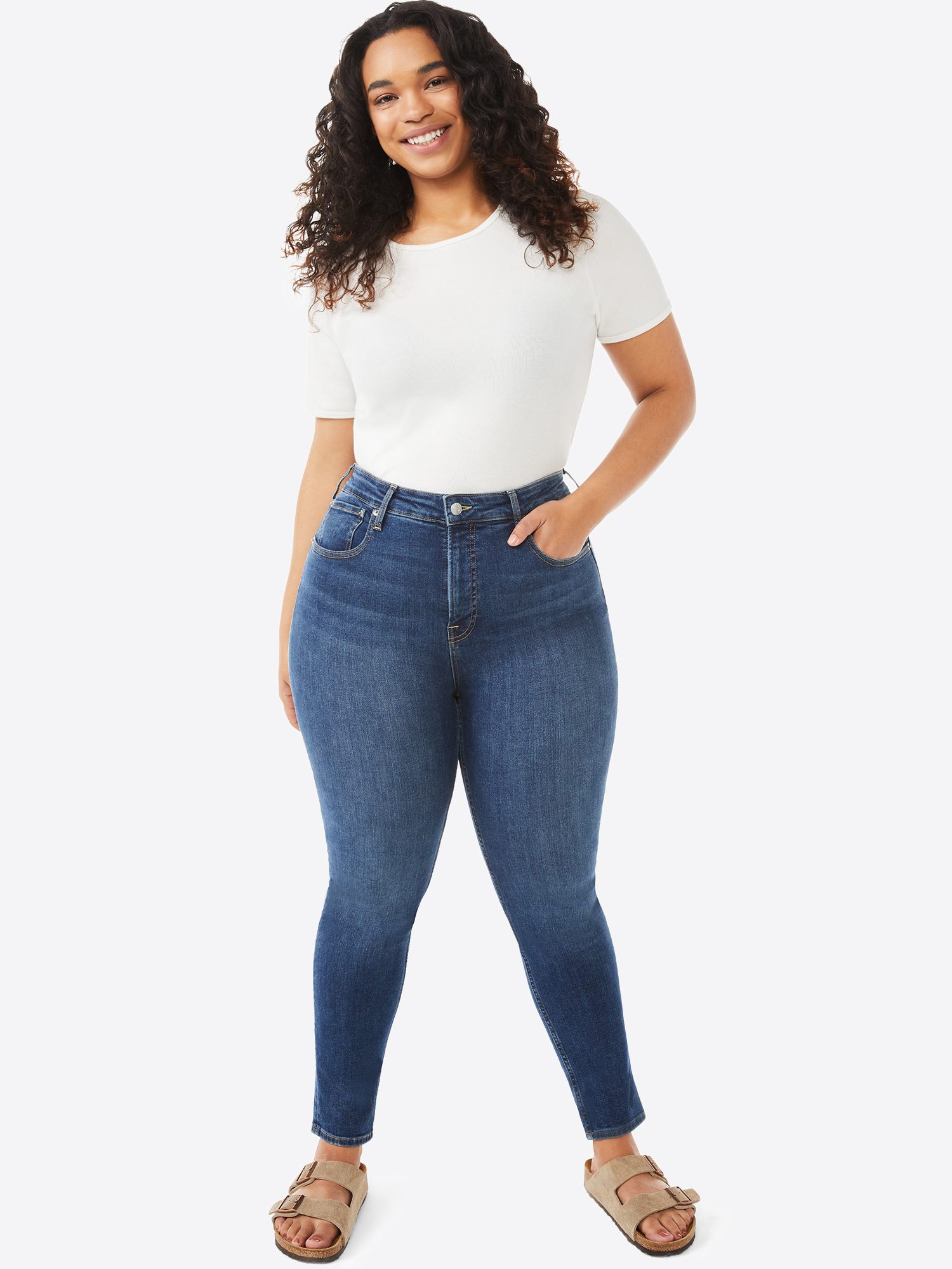 Free Assembly Women's Essential High Rise Skinny Jeans - image 2 of 8