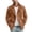 Brown, variant on Men's Lightweight Jackets, Long Sleeve Casual Windproof Button Men's Outerwear Brown Size 2XL