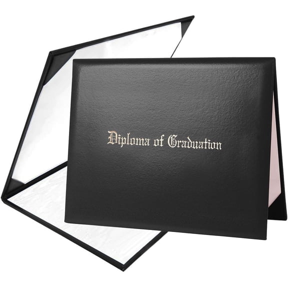 Misscom Diploma Cover 8.5" x11" Diploma Holder of Graduation Leatherette Padded Certificate (Black)
