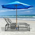 thumbnail image 3 of Topbuy Foldable Beach Chaise Lounge Chair with Pillow & Adjustable Pedal Grey, 3 of 9