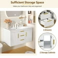 thumbnail image 3 of 36'' Wall Mounted Bathroom Vanity with Resin Sink, Floating Bathroom Storage Cabinet with 2 Drawers, Solid Wood Bathroom Cabinet, Faucet Not Include, White, 3 of 9