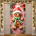 thumbnail image 3 of Snowman Banner Winter Welcome Decoration Christmas Snowflake Polyester Fabric Sign for Holiday Party Indoor Outdoor, 3 of 5