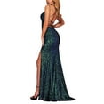 thumbnail image 2 of Women's Solid Color Elegant Sexy Sequin Backless Maxi Dress Split Formal Evening Gown Evening Party Wear Masquerade Gown Long And Short Dresses for Women High Low Dress Wedding Guest Dresses for Women, 2 of 6
