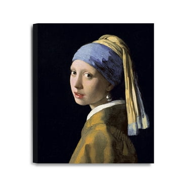DECORARTS - Girl With A Pearl Earring, Johannes Vermeer Art Reproduction. Giclee Canvas Prints Wall Art for Home Decor 24x20"