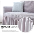 thumbnail image 5 of NICEEC Loveseat Slipcover Grey Loveseat Cover 1 Piece Easy Fitted Sofa Couch Cover Universal High Stretch Durable Furniture Protector Love Seat with Skirt Country Style (2 Seater Lilac Gray), 5 of 6