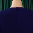 thumbnail image 6 of AURA Elegant Pleated Midi Dress With Belt High Waist Solid Color Zipper Work Office Style, 6 of 10