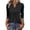 Black, variant on Womens Summer Shirts V Neck 3/4 Sleeve Henry Style Decorative Button Gathered Waist Daily Tops Dark Green L