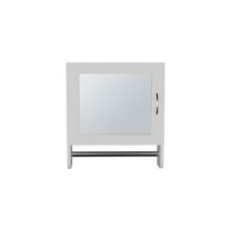 HomeRoots 571351 18 in. White Wood, Metal Floating Bathroom Vanity