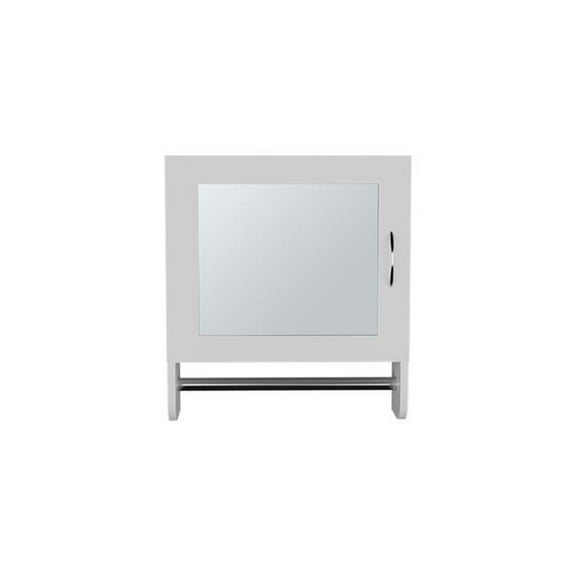 HomeRoots 571351 18 in. White Wood, Metal Floating Bathroom Vanity