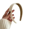 thumbnail image 2 of Beige Heardband Women's Solid Color Wide Edge Versatile Hair Accessory, 2 of 4