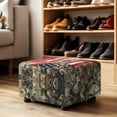 thumbnail image 4 of Xixirimido Deer US Flag Forest Camo Pattern Ottoman Cover Rectangle Stretch Footstool Cover Non-slip Footrest Stool Slipcover Removable for Storage Ottoman, Large, 4 of 7