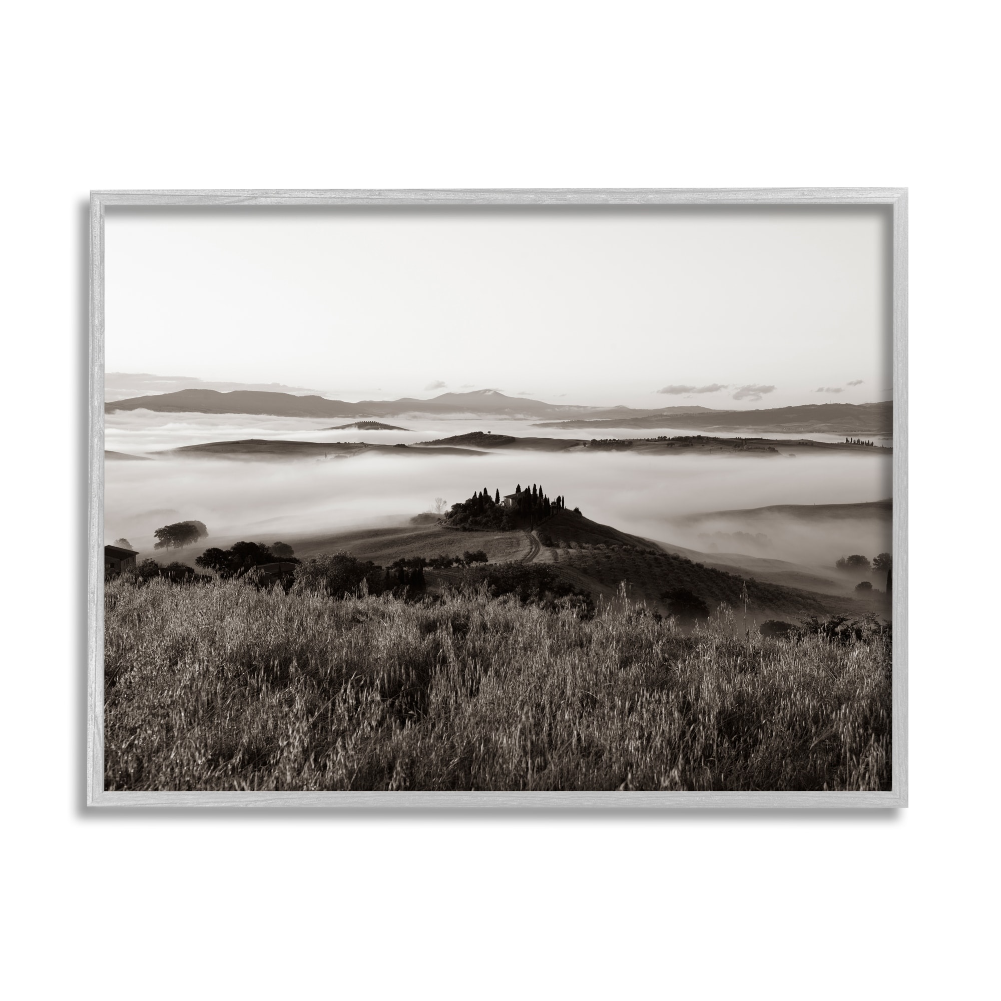 Stupell Industries Misty Vineyard Mountain Landscape Countryside Field Photography, 30 x 24, Design by Nancy Crowell