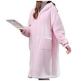 thumbnail image 7 of VANLOFE Unisex Warm Pajamas Household Clothes Solid Bathrobe Lengthened Night-robe Man's Nightgown Hooded Robes Pink Robes Sleepwear for Woman, 7 of 7