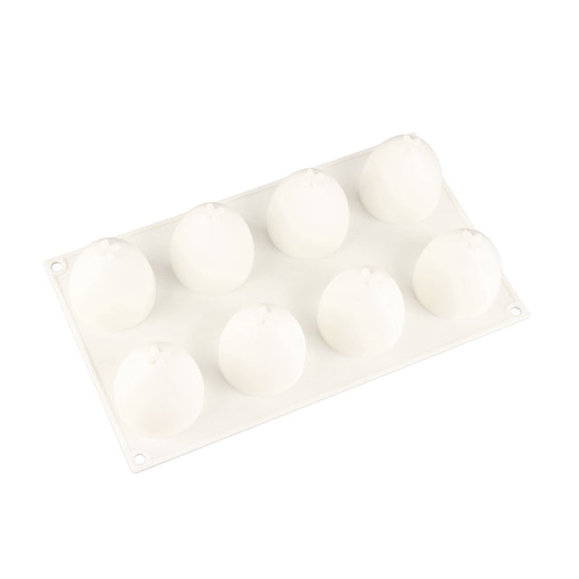 Molde de silicona antiadherente para repostería, con forma de huevo, de 8 cavidades.