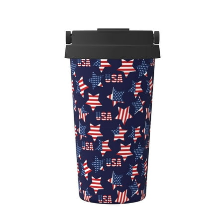 

Junzan American Stars for Stainless Steel Vacuum Insulated Tumbler - Reusable Insulated Cold Brew Iced Coffee Cup Thermos -Gifts for Women Men Him Her