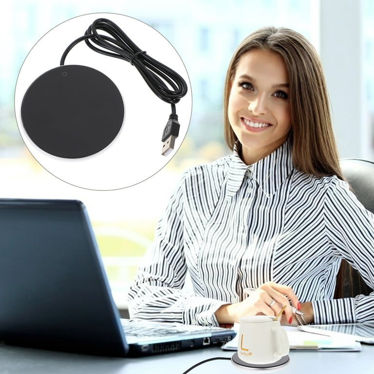 Homemaxs Coffee Mug Warmer Heating Coaster USB Mug Warmer Office Desk Coffee Warmer, Size: 8x8cm