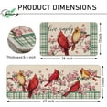 thumbnail image 3 of Spring Summer Cardinal Kitchen Rugs Set of 2, Live Simply Red Birds Pink Dogwood Floral Flower Kitchen Mats Decor, Green Plaid Farmhouse Floor Door Mat Home Decorations -17x29 and 17x47 Inch, 3 of 6